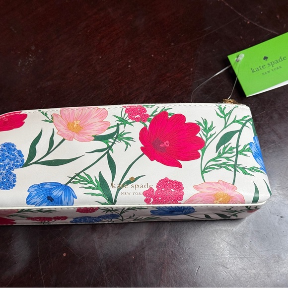 kate spade Accessories - kate spade Floral Zip Pencil case in Cream with Pink & Blue Blooms